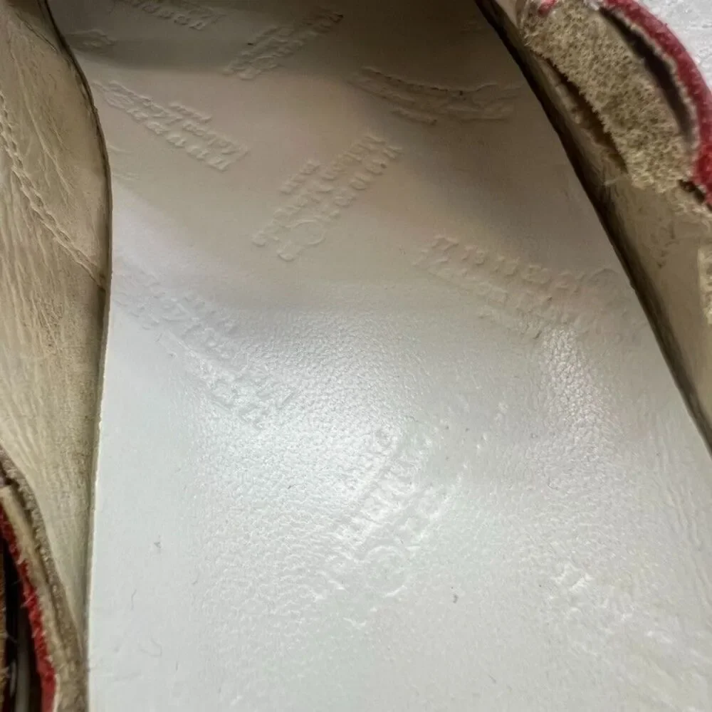 Maison Martin Margiela Red Leather Comfort Slip On Mule Shoes Mens Size 39/40